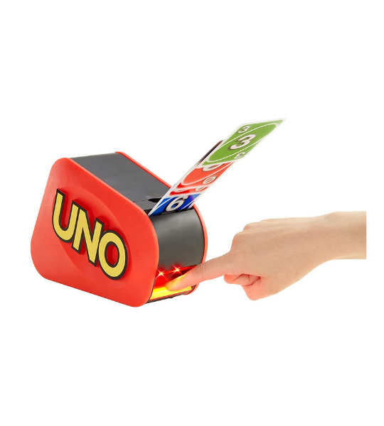 Mattel Uno Extrême Jeu de Société Jeu de Cartes avec distributeur électronique 